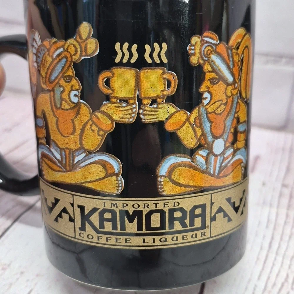 Set Of 2~ Kamora Imported Coffee Liqueur Aztec or Myan Mugs